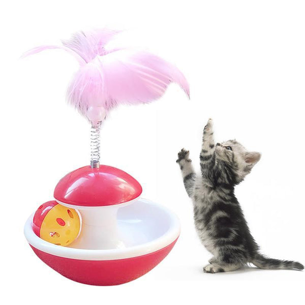 Ball mit Feder Spielzeug für Katzen-Tierdiscounter